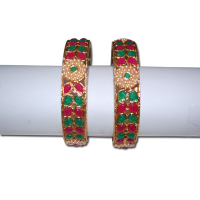 "Stone Bangles - MGR-1202 ( 2 Bangles) - Click here to View more details about this Product
